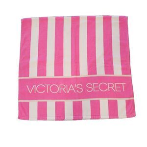 Victoria's Secret LIMITED RARE Signature Logo Beach Towel Pink White Pool Beach